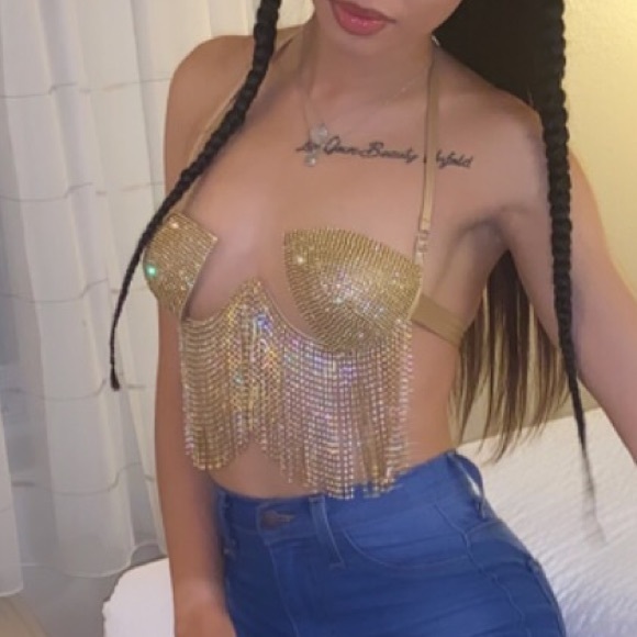 Tops - Rhinestone crop top